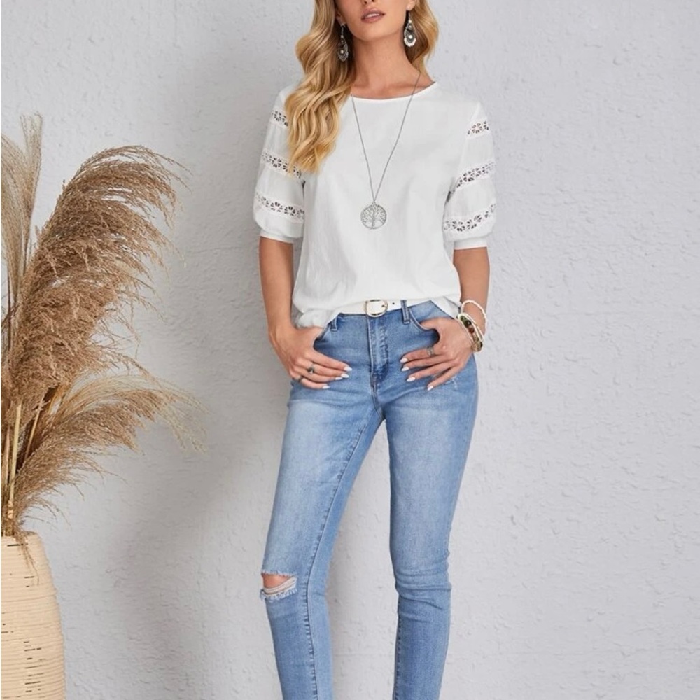 White Emery Rose Top Large
